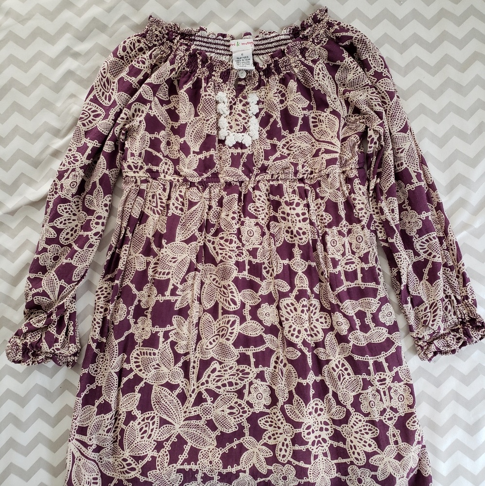 Mimi & Maggie purple/cream folk art dress - size 6